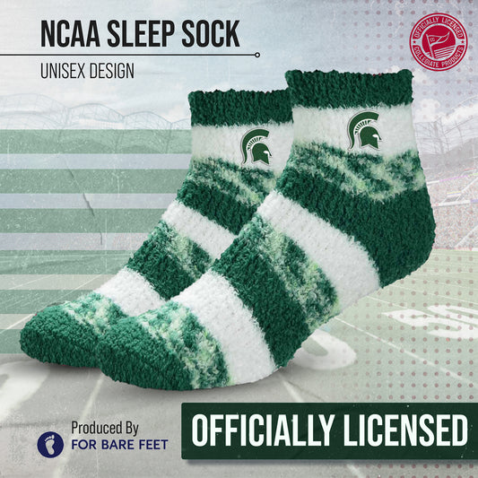 Michigan State Spartans NCAA Unisex Cozy Soft Sleep Socks - Forest Green