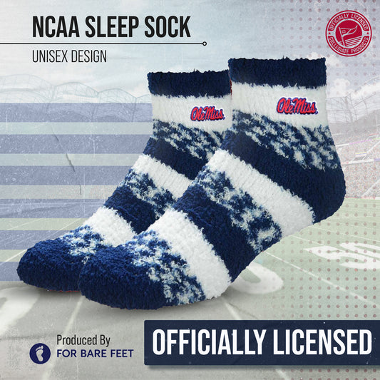 Ole Miss Rebels NCAA Unisex Cozy Soft Sleep Socks - Navy