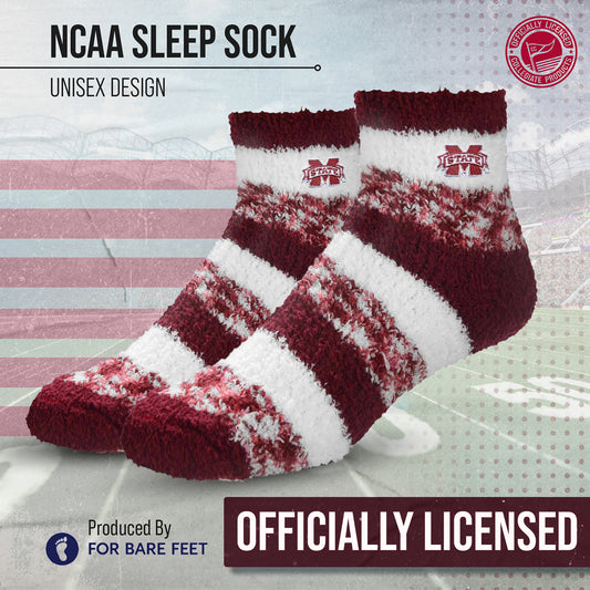 Mississippi State Bulldogs NCAA Unisex Cozy Soft Sleep Socks - Maroon