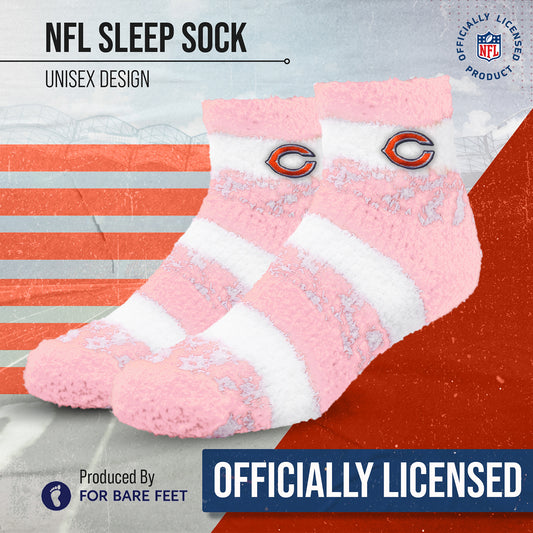 Chicago Bears Women's NFL Football Cozy Soft Sleep Socks - Pink