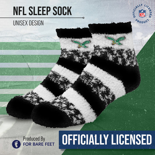 Philadelphia Eagles Women's NFL Football Cozy Soft Sleep Socks - Black