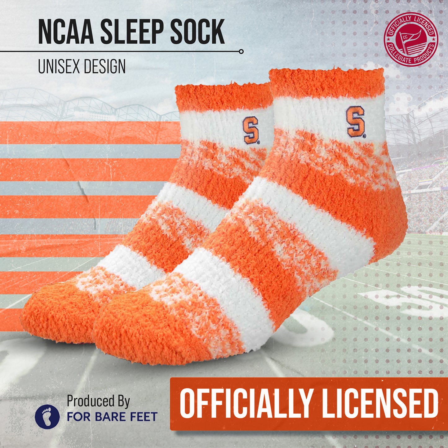 Syracuse Orange NCAA Unisex Cozy Soft Sleep Socks - Orange