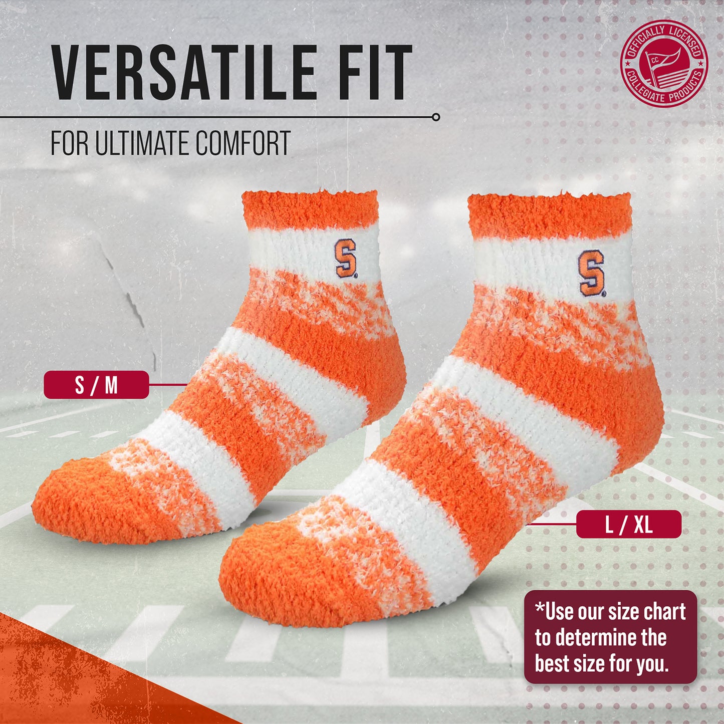 Syracuse Orange NCAA Unisex Cozy Soft Sleep Socks - Orange