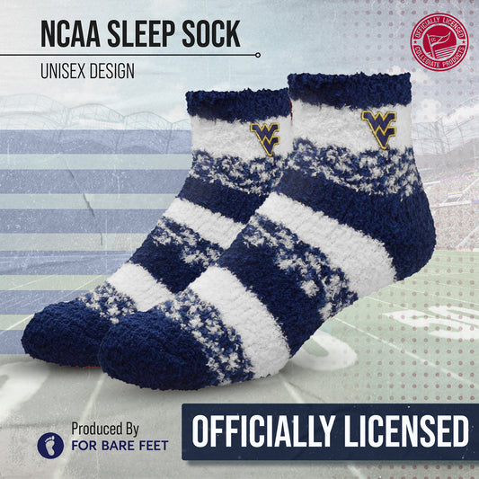 West Virginia Mountaineers NCAA Unisex Cozy Soft Sleep Socks - Navy