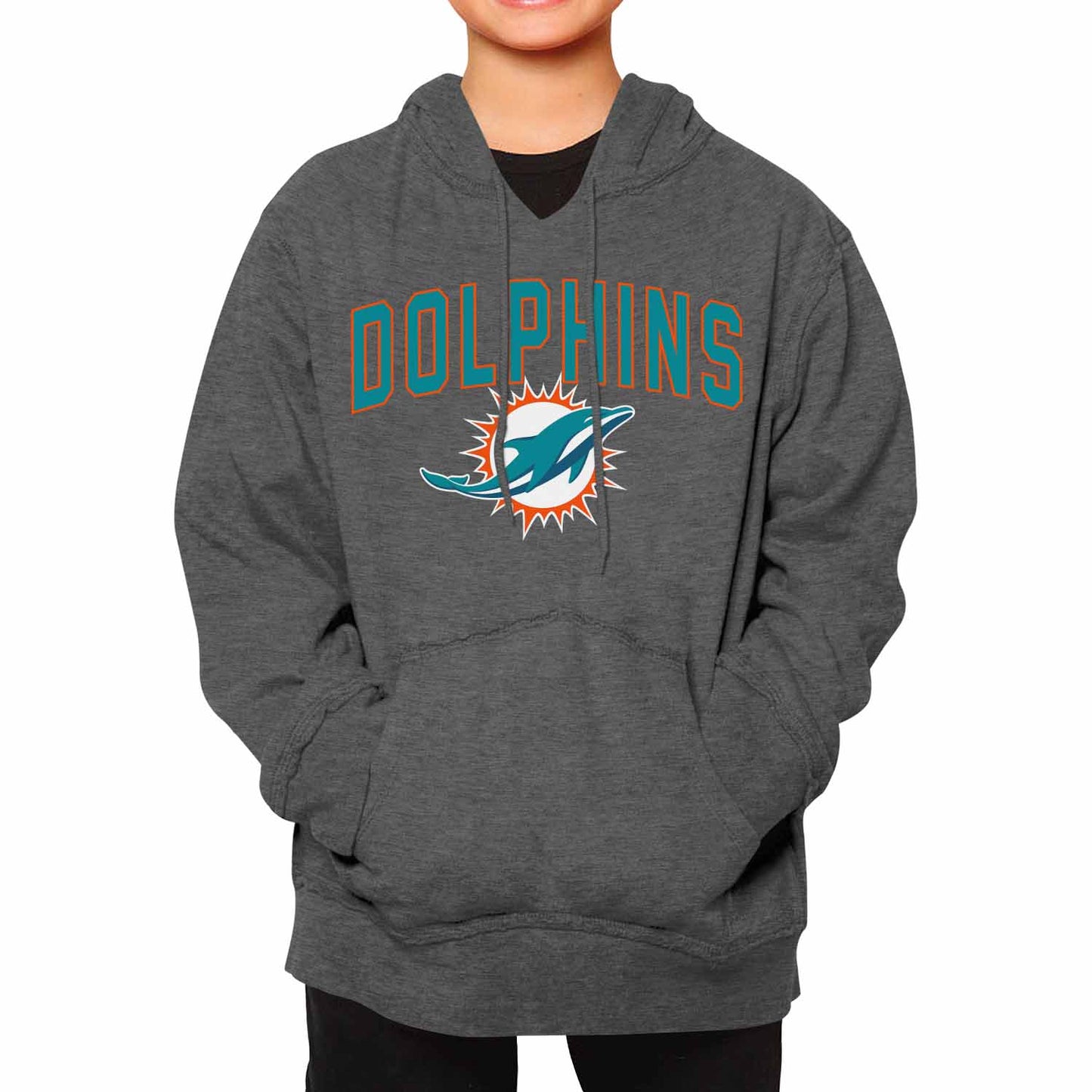 Miami Dolphins NFL Youth Home Team Hoodie- Kids Hooded Sweatshirt - Sport Gray