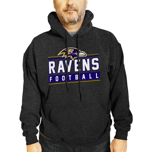 Baltimore Ravens NFL Adult True Fan Hooded Charcoal Sweatshirt - Charcoal