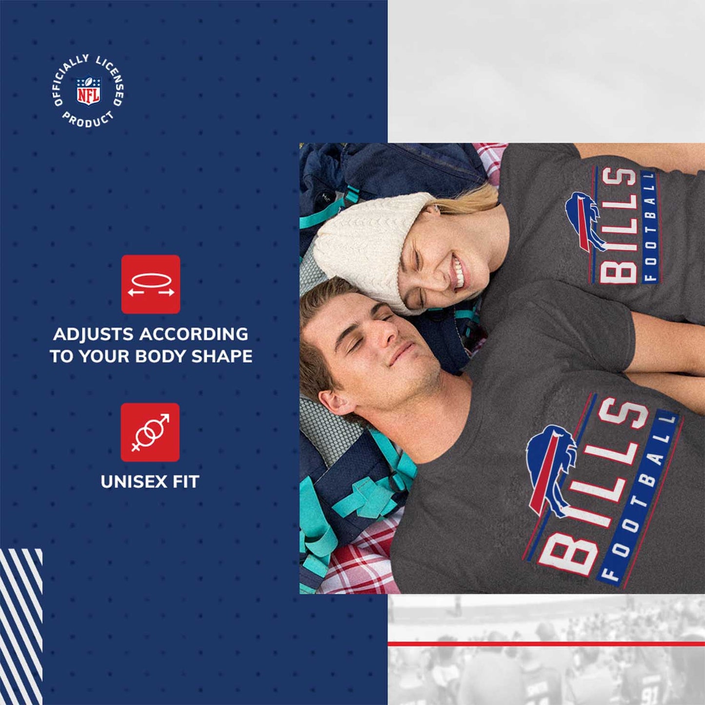 Buffalo Bills NFL Adult MVP True Fan T-Shirt - Charcoal