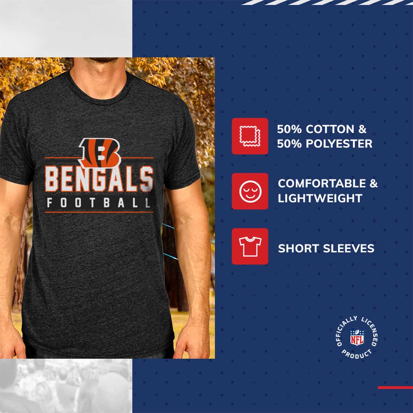 Cincinnati Bengals NFL Adult MVP True Fan T-Shirt - Charcoal