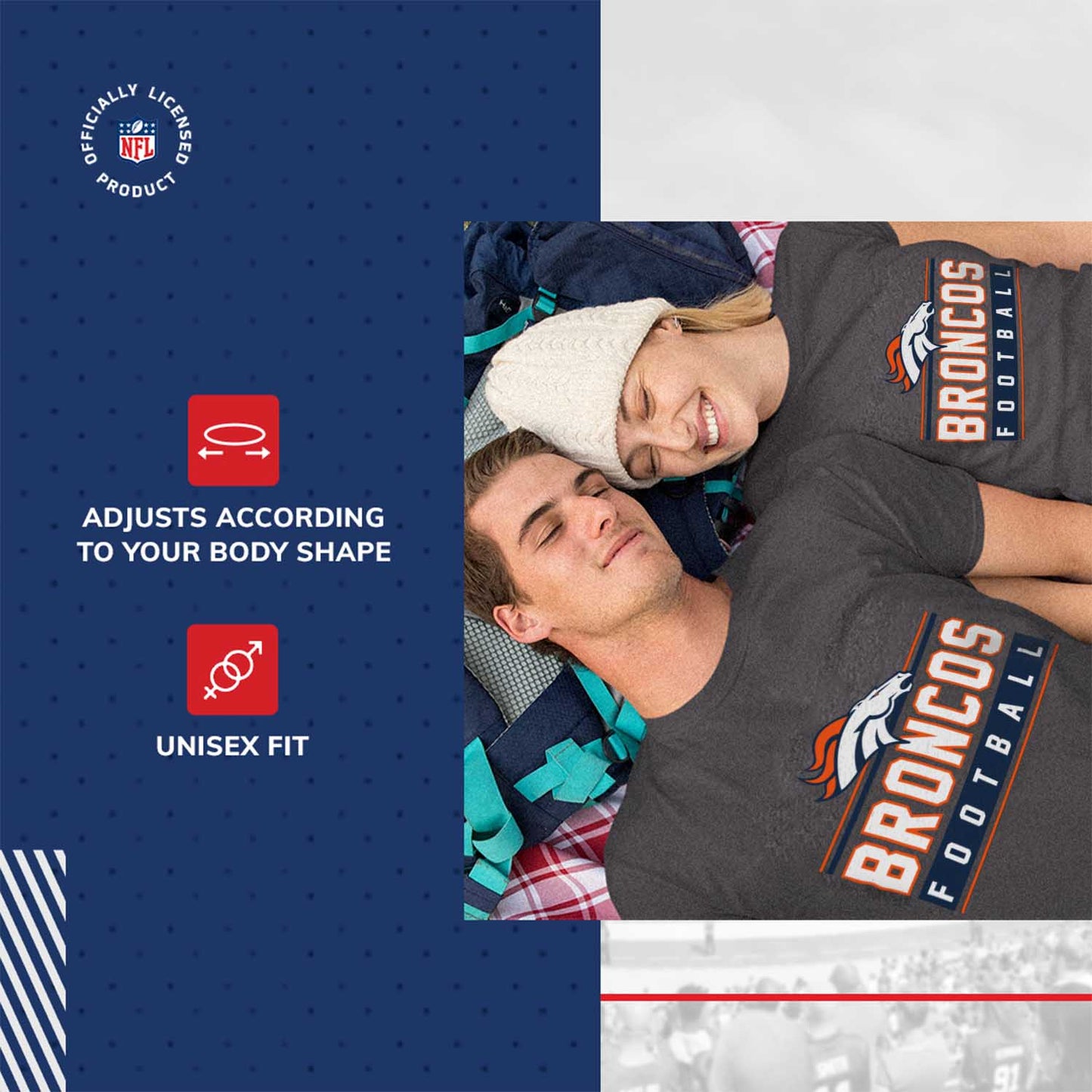 Denver Broncos NFL Adult MVP True Fan T-Shirt - Charcoal