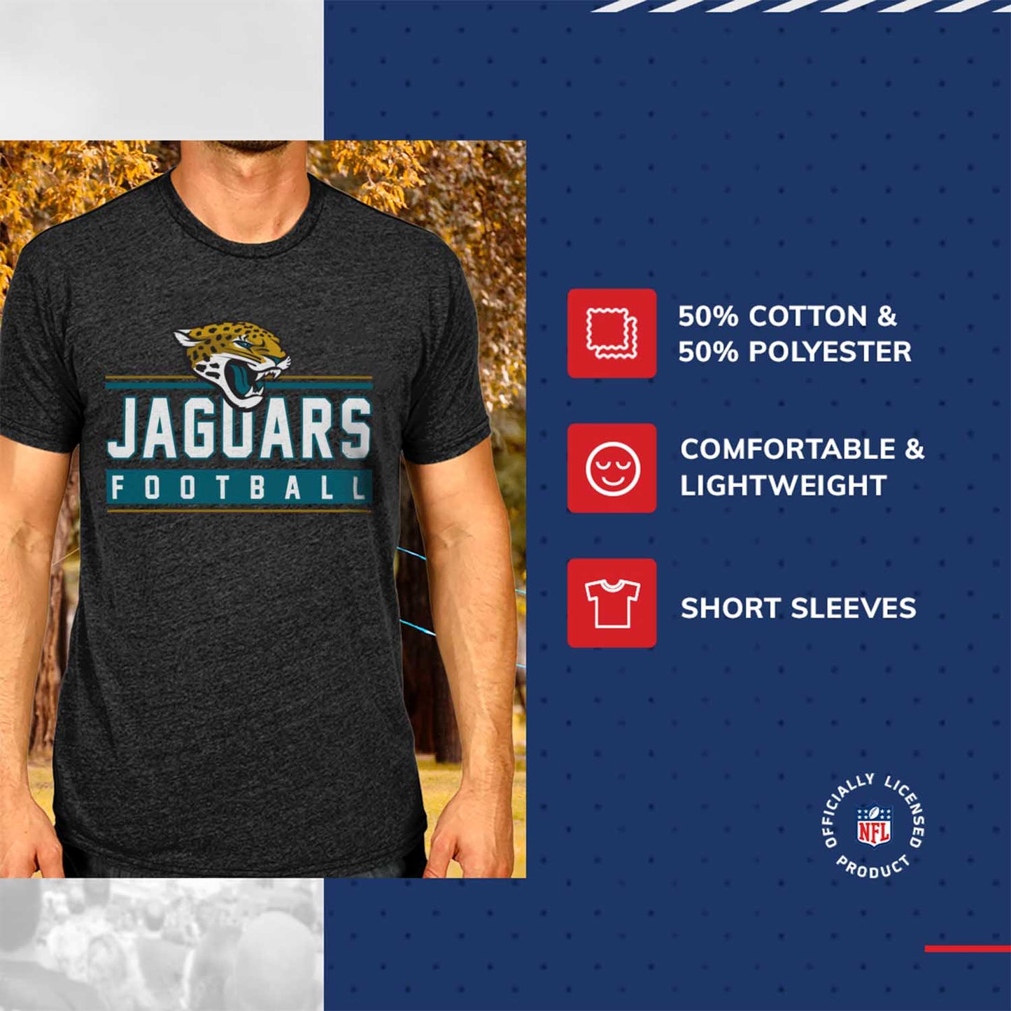 Jacksonville Jaguars NFL Adult MVP True Fan T-Shirt - Charcoal