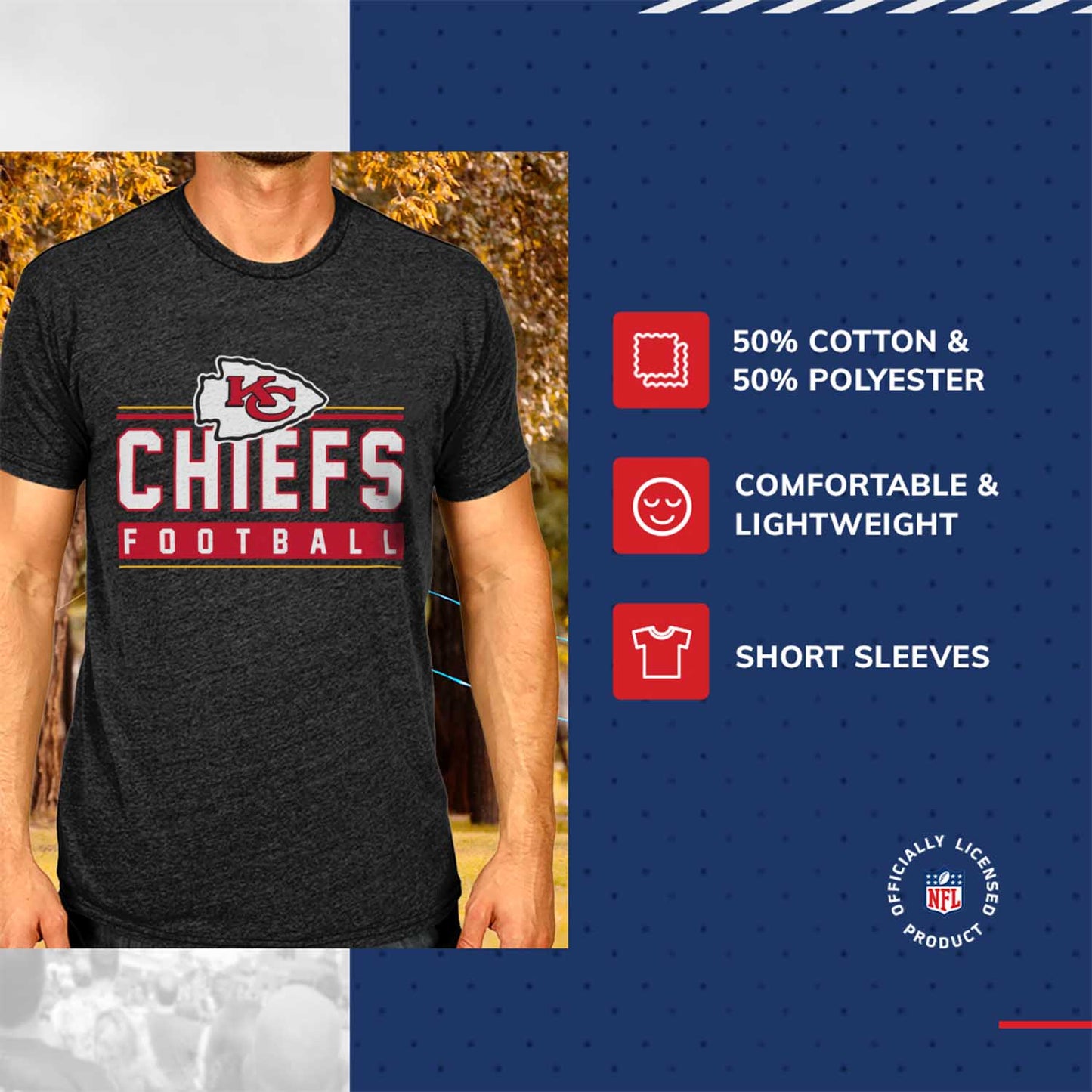 Kansas City Chiefs NFL Adult MVP True Fan T-Shirt - Charcoal