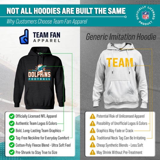 Miami Dolphins NFL Adult True Fan Hooded Charcoal Sweatshirt - Charcoal