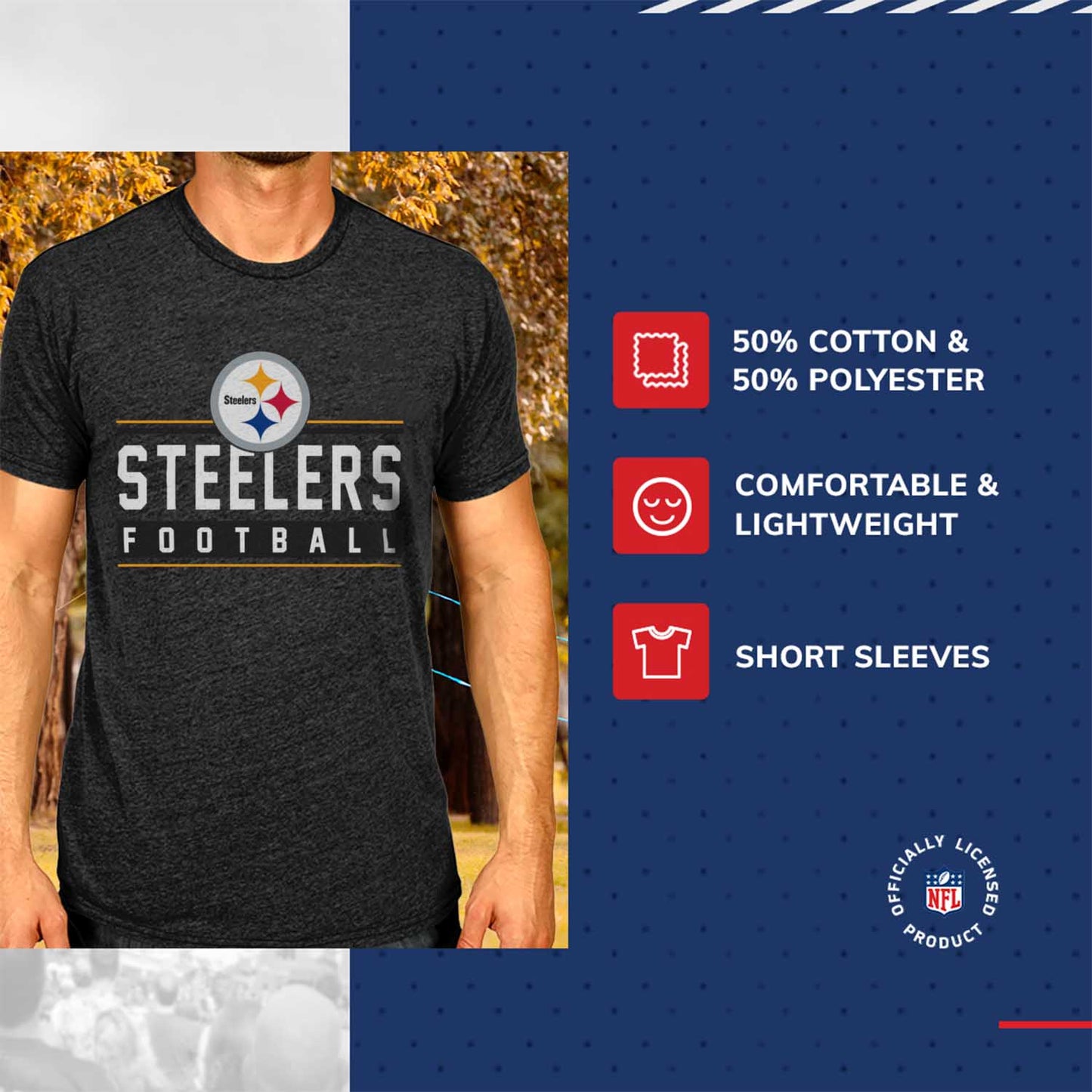 Pittsburgh Steelers NFL Adult MVP True Fan T-Shirt - Charcoal