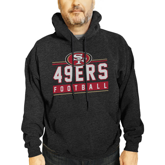 San Francisco 49ers NFL Adult True Fan Hooded Charcoal Sweatshirt - Charcoal