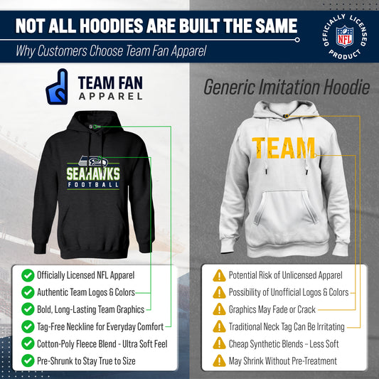 Seattle Seahawks NFL Adult True Fan Hooded Charcoal Sweatshirt - Charcoal