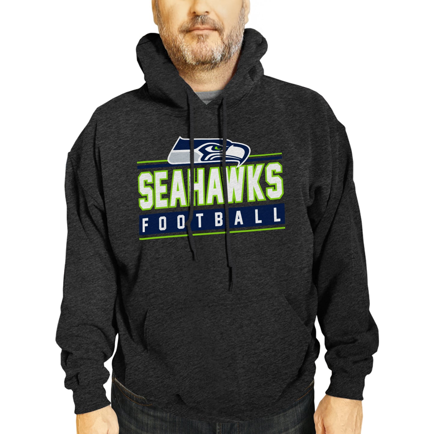 Seattle Seahawks NFL Adult True Fan Hooded Charcoal Sweatshirt - Charcoal