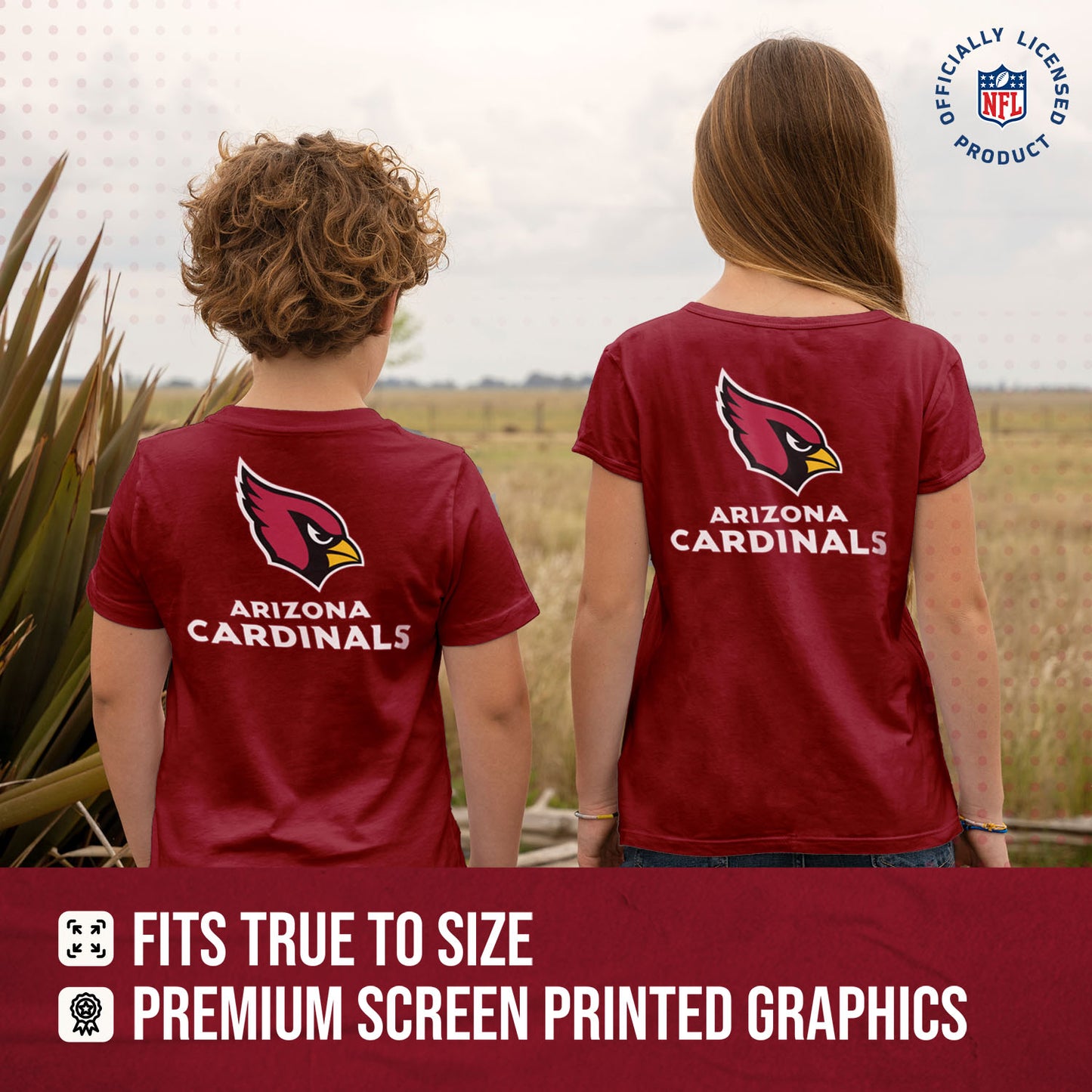 Arizona Cardinals Team Fan Apparel NFL Youth Final Countdown Tee- Pro Football T-Shirt For Boys & Girls - Cardinal