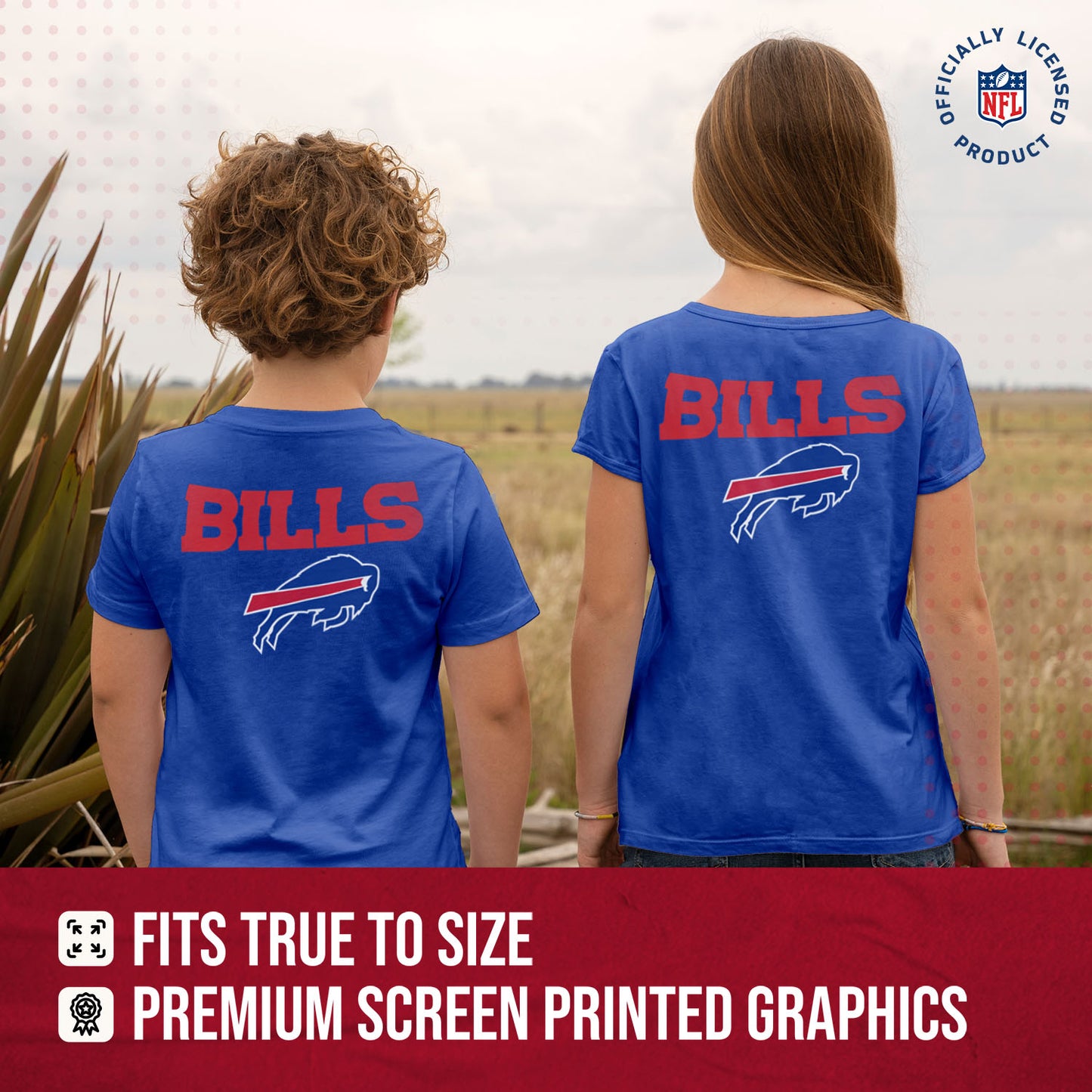 Buffalo Bills Team Fan Apparel NFL Youth Final Countdown Tee- Pro Football T-Shirt For Boys & Girls - Royal