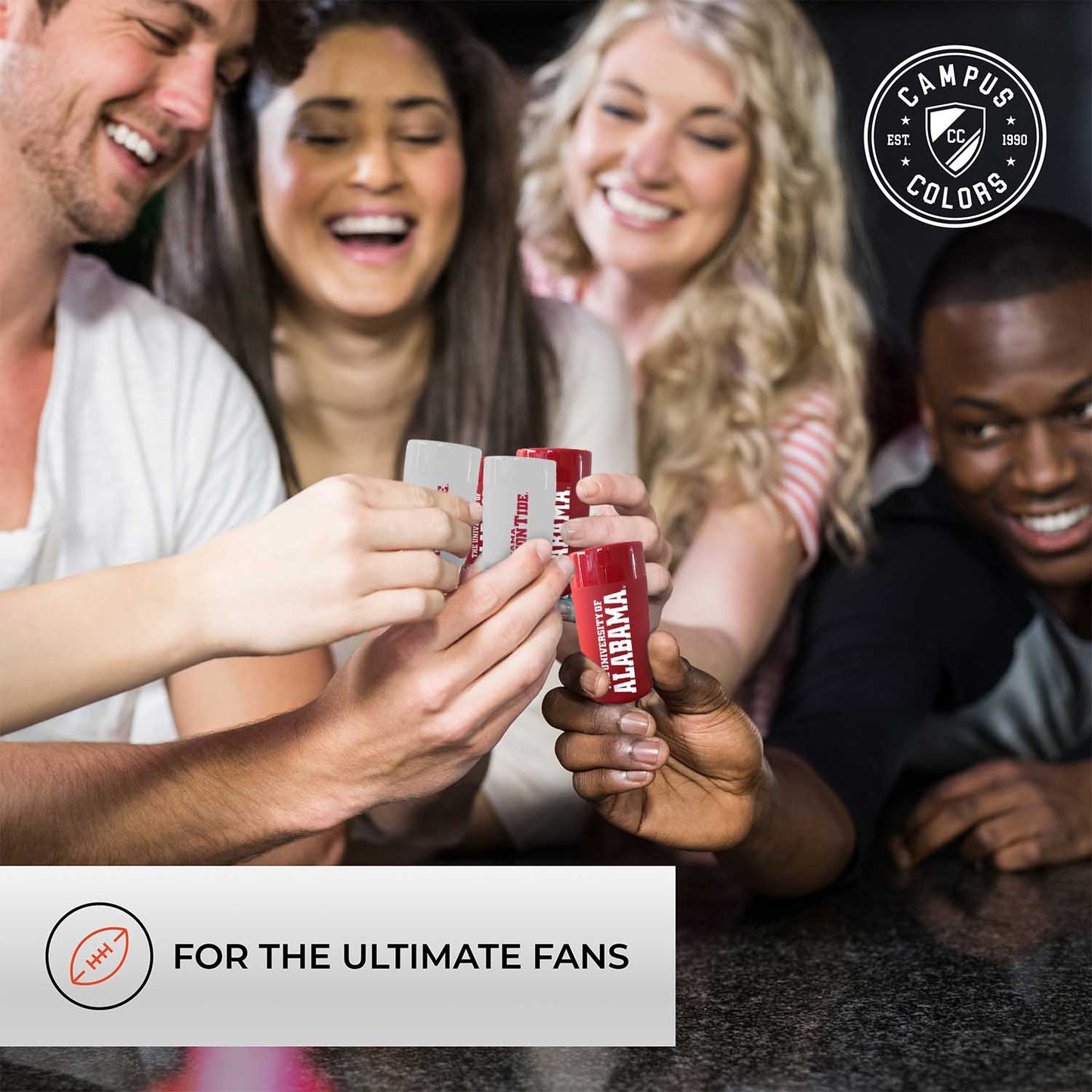 Alabama Crimson Tide College and University 2-Pack Shot Glasses - Team Color