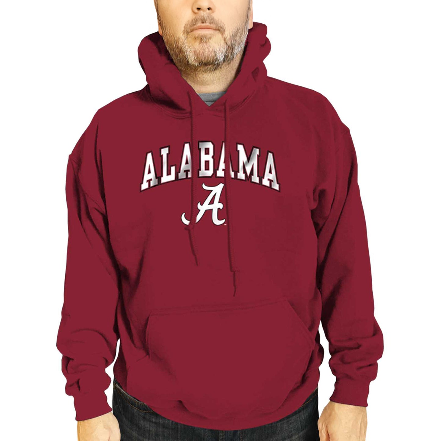 Alabama Crimson Tide Adult Arch & Logo Soft Style Gameday Hooded Sweatshirt - Crimson