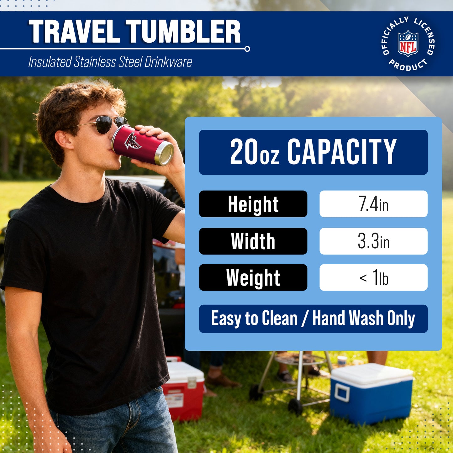 Atlanta Falcons NFL 20oz Gameday Stainless Steel Tumbler - Red