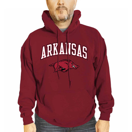 Arkansas Razorbacks Adult Arch & Logo Soft Style Gameday Hooded Sweatshirt - Cardinal