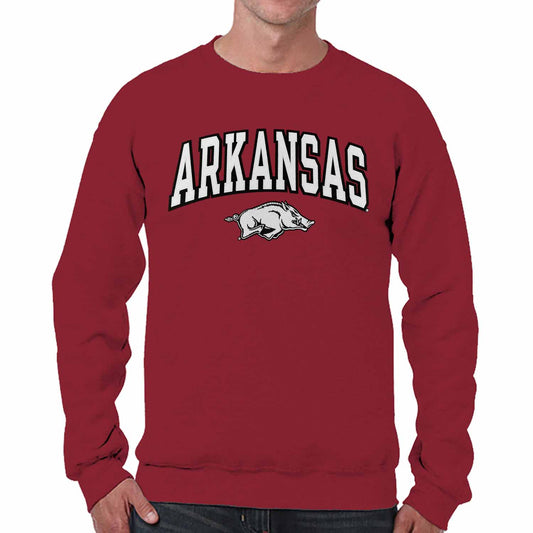 Arkansas Razorbacks NCAA Adult Tackle Twill Crewneck Sweatshirt - Cardinal