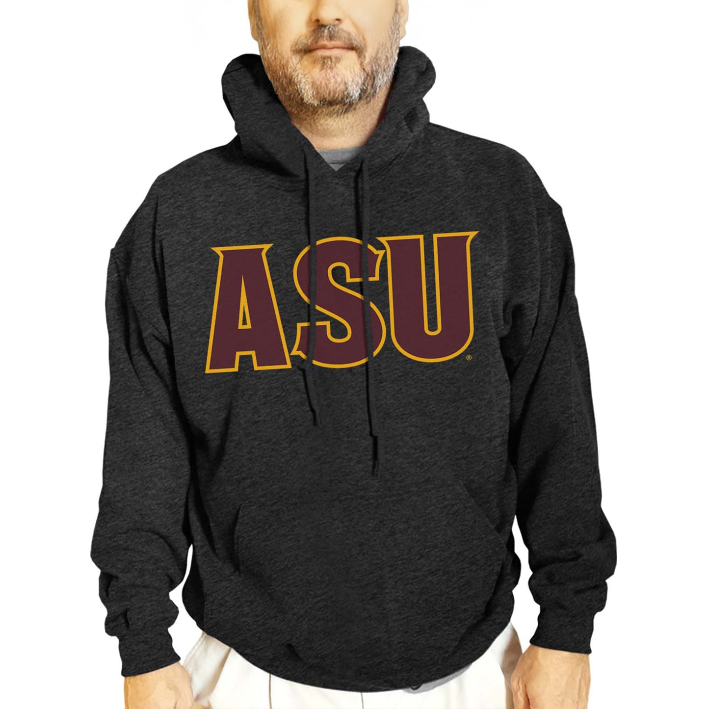 Arizona State Sun Devils NCAA Adult Cotton Blend Charcoal Hooded Sweatshirt - Charcoal