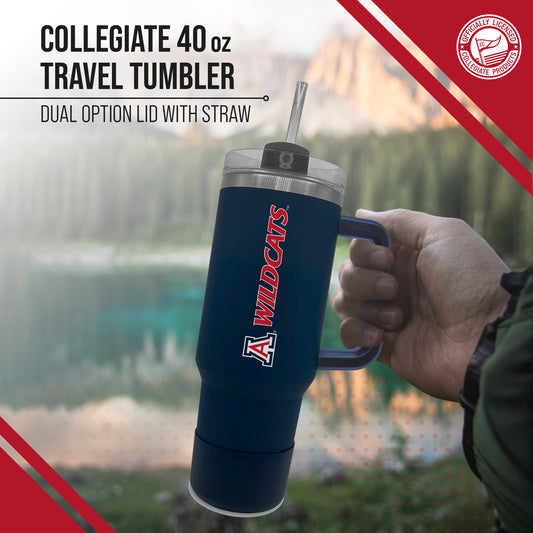 Arizona Wildcats College & University 40 oz Travel Tumbler With Handle - Navy