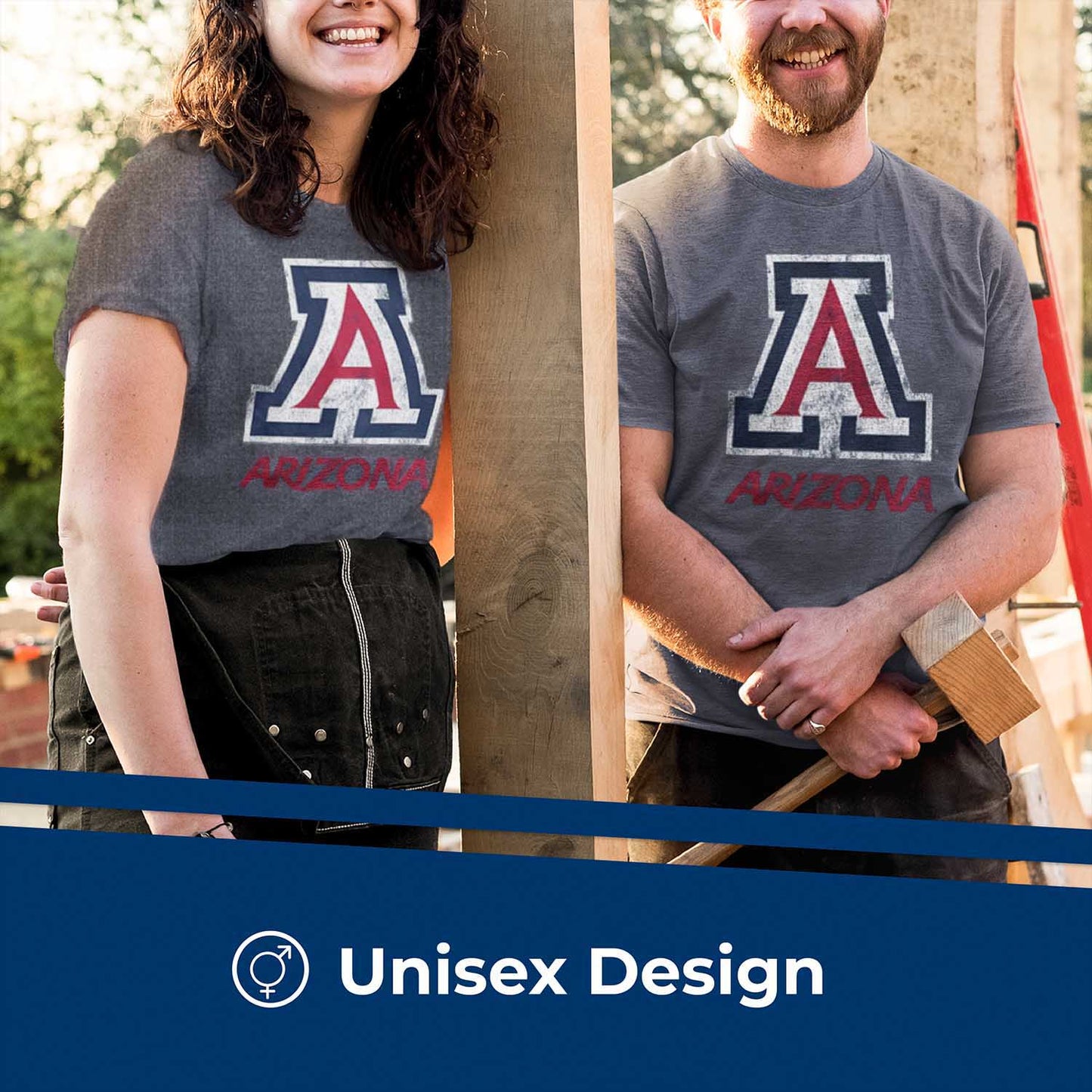 Arizona Wildcats Adult MVP Heathered Cotton Blend T-Shirt - Navy