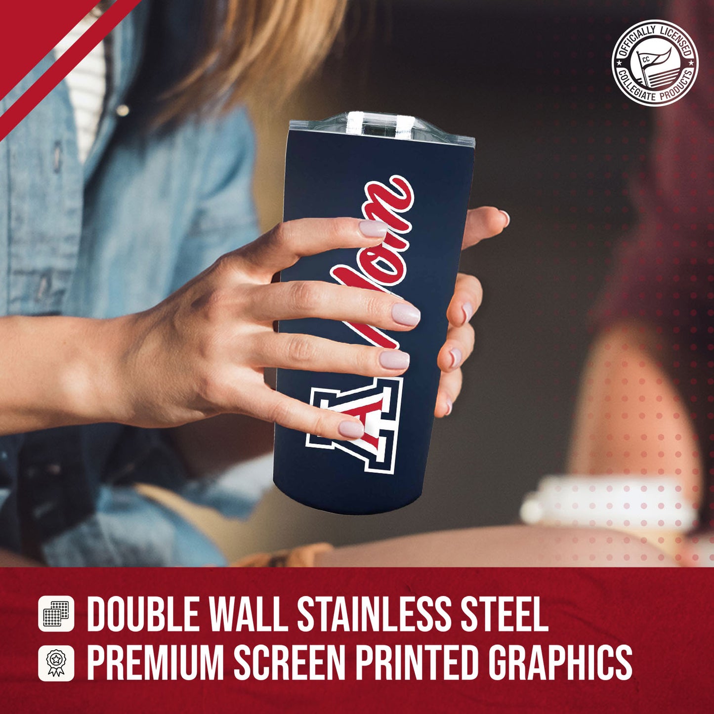 Arizona Wildcats NCAA Stainless Steel Travel Tumbler for Mom - Navy
