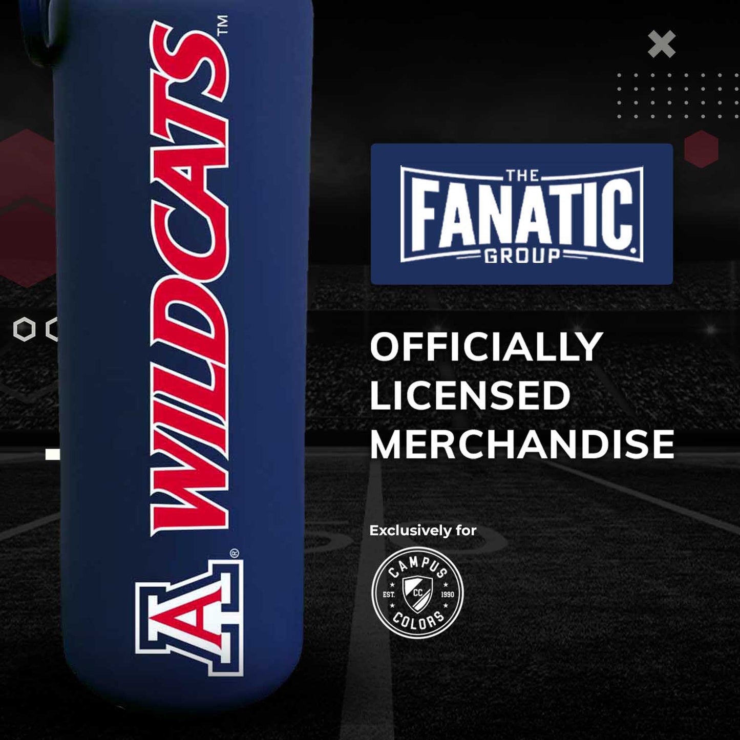 Arizona Wildcats NCAA Stainless Steel Water Bottle - Navy