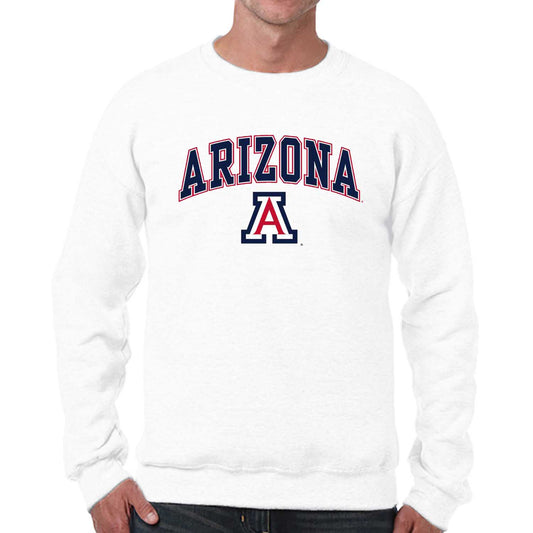 Arizona Wildcats Adult Arch & Logo Soft Style Gameday Crewneck Sweatshirt - White