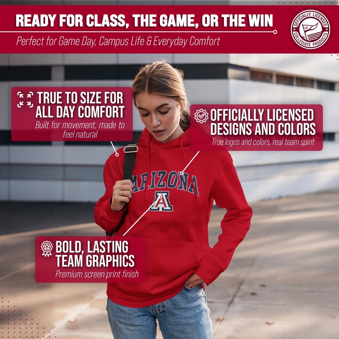 Arizona Wildcats Adult Arch & Logo Soft Style Gameday Hooded Sweatshirt - Red
