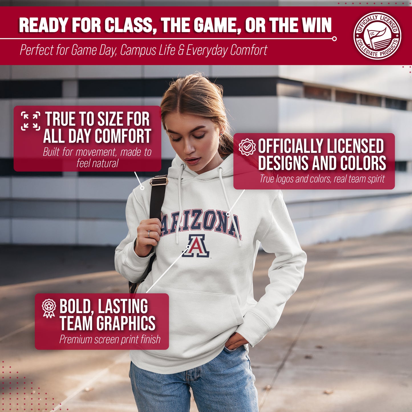 Arizona Wildcats Adult Arch & Logo Soft Style Gameday Hooded Sweatshirt - White