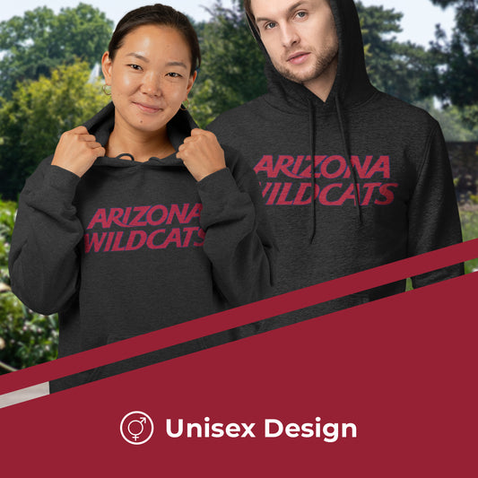 Arizona Wildcats NCAA Adult Cotton Blend Charcoal Hooded Sweatshirt - Charcoal