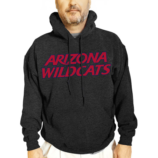 Arizona Wildcats NCAA Adult Cotton Blend Charcoal Hooded Sweatshirt - Charcoal