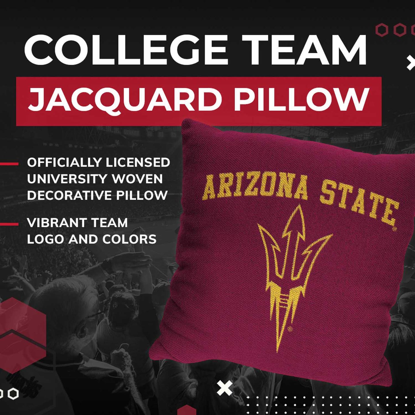 Arizona State Sun Devils NCAA Decorative Pillow - Maroon