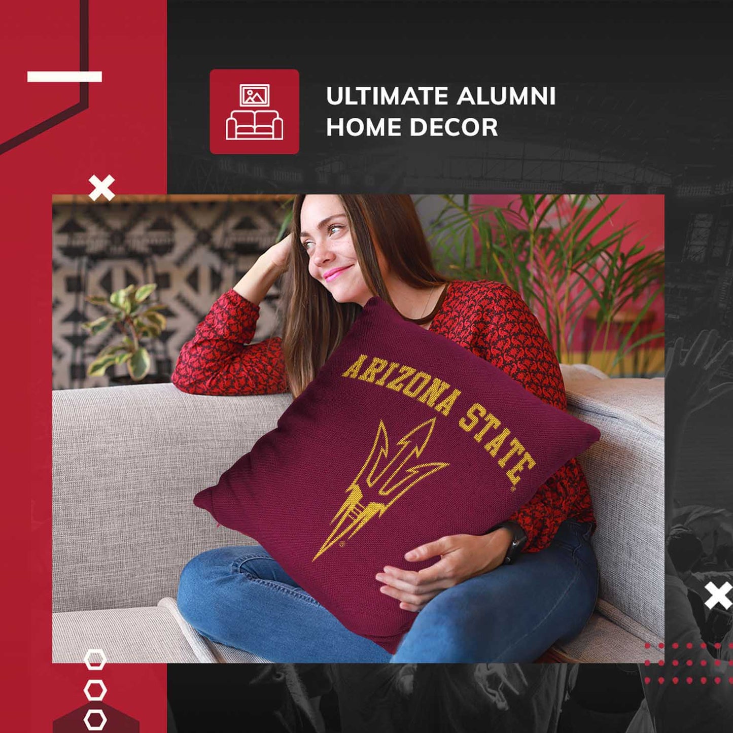 Arizona State Sun Devils NCAA Decorative Pillow - Maroon