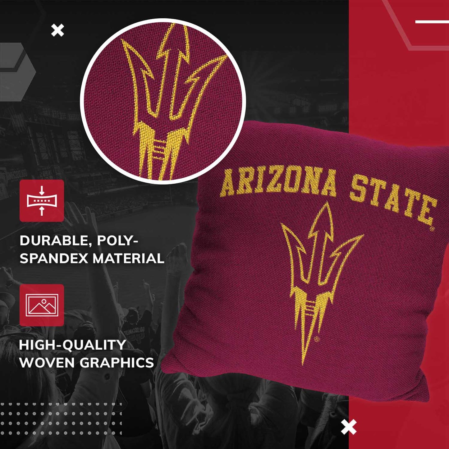 Arizona State Sun Devils NCAA Decorative Pillow - Maroon