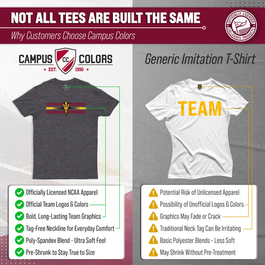 Arizona State Sun Devils Unisex NCAA Scholarship Cloud Jersey Athletic Short Sleeve Performance Tee - Black Heather