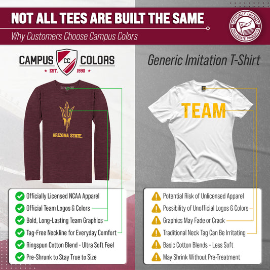 Arizona State Sun Devils NCAA MVP Adult Long-Sleeve Shirt - Maroon