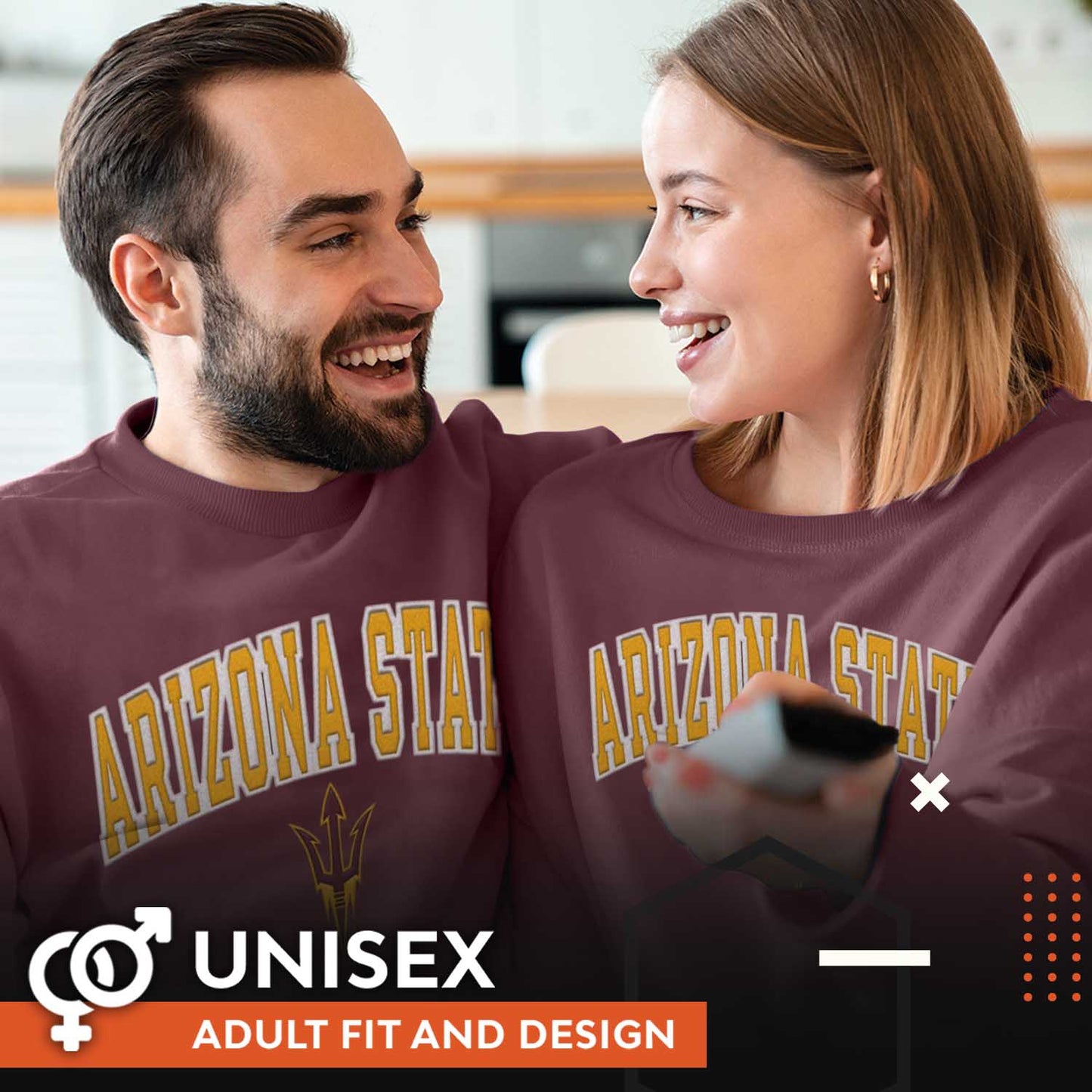 Arizona State Sun Devils Adult Tackle Twill Crewneck - Maroon