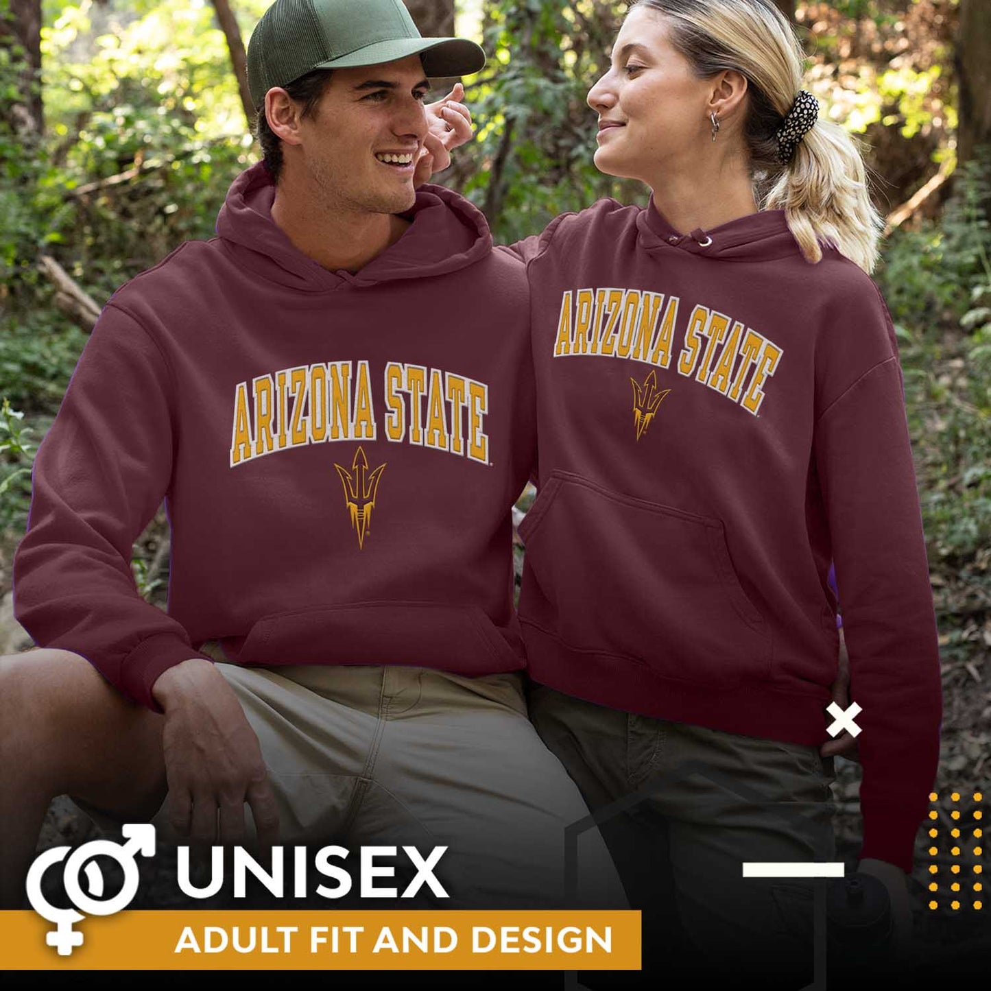 Arizona State Sun Devils NCAA Adult Tackle Twill Hooded Sweatshirt - Maroon