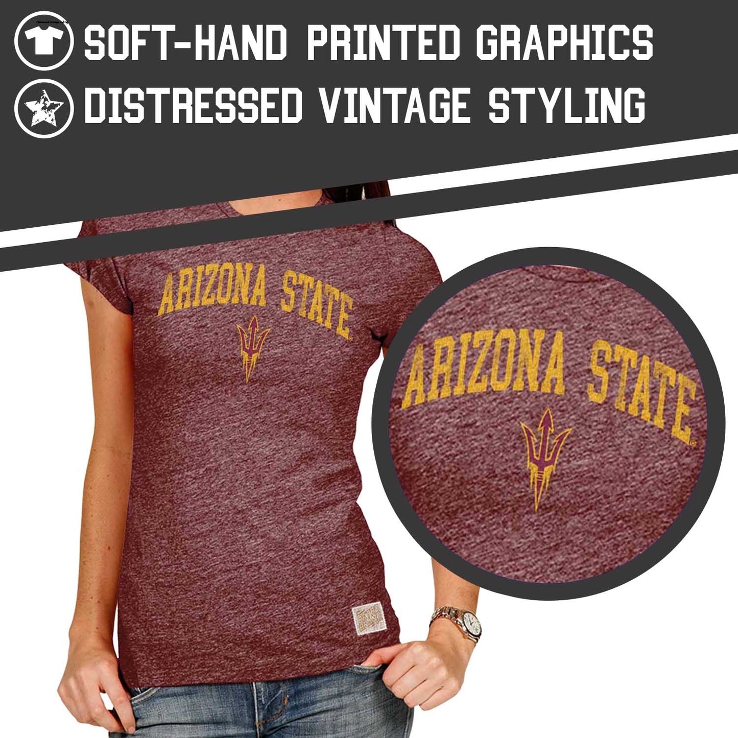Arizona State Sun Devils University Women's T-Shirt  - Maroon