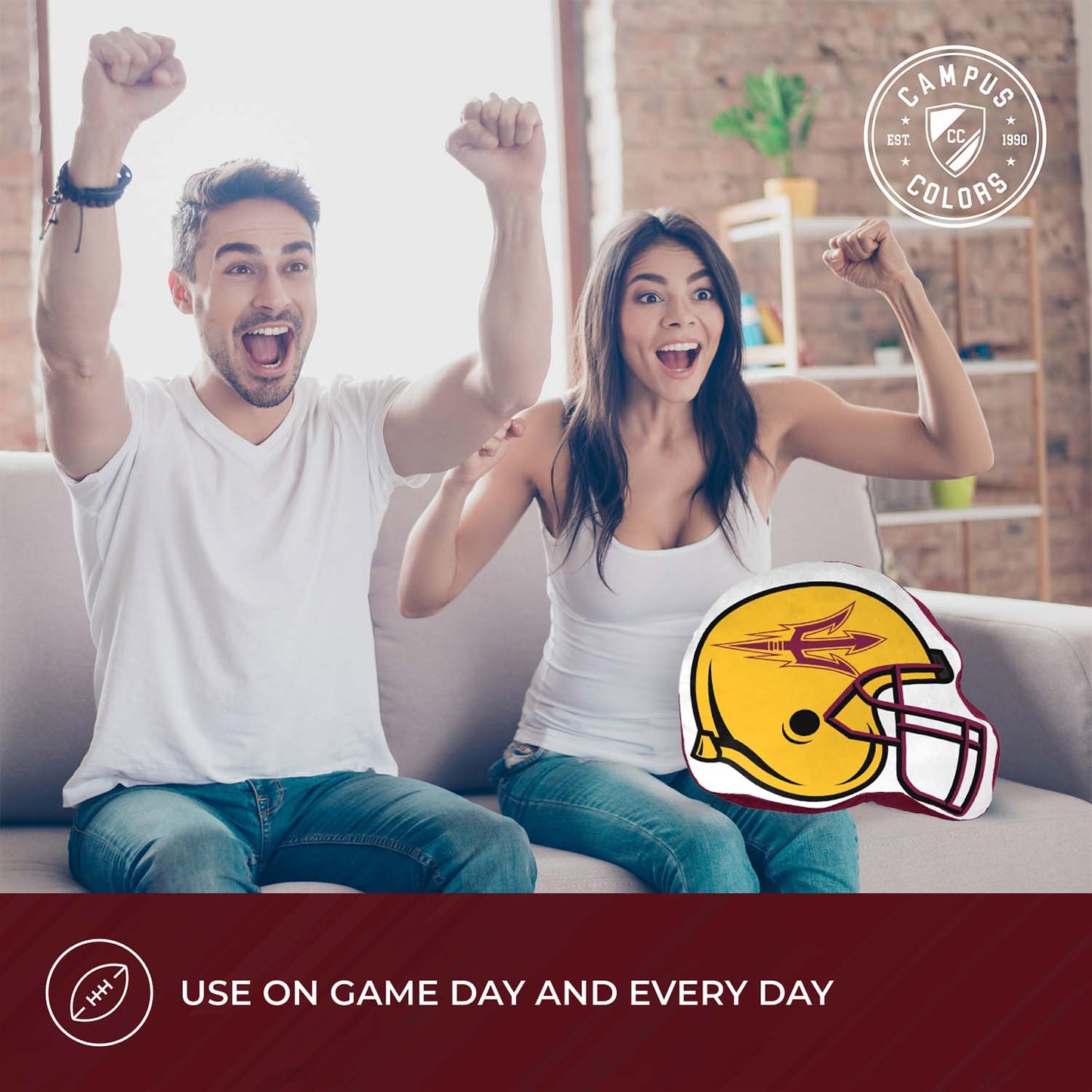 Arizona State Sun Devils NCAA Helmet Super Soft Football Pillow - Gold