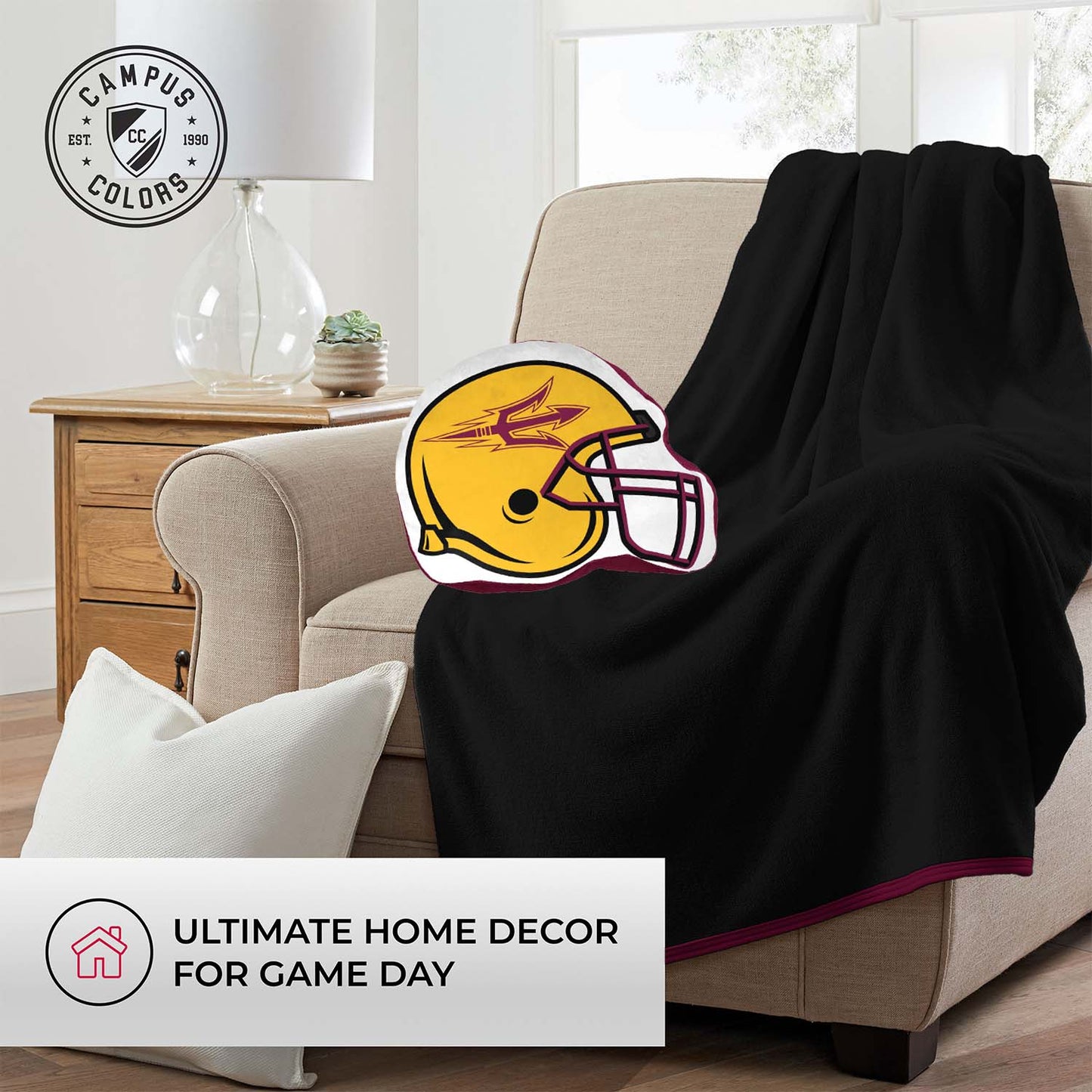 Arizona State Sun Devils NCAA Helmet Super Soft Football Pillow - Gold