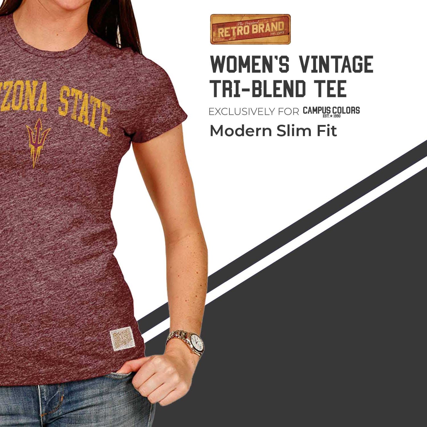 Arizona State Sun Devils University Women's T-Shirt  - Maroon