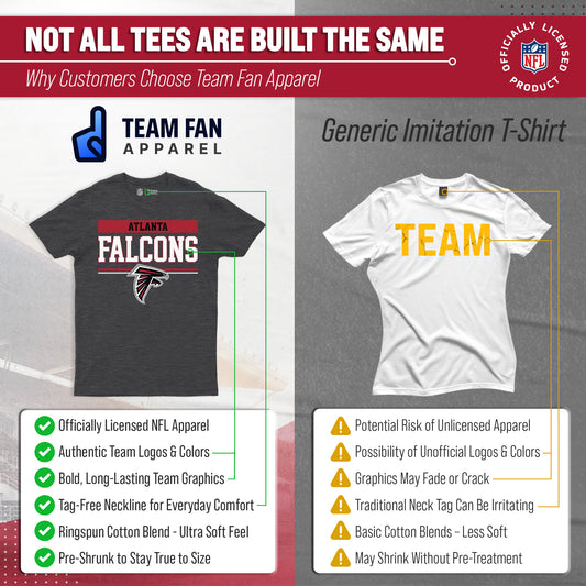 Atlanta Falcons NFL Adult Team Block Tagless T-Shirt - Charcoal