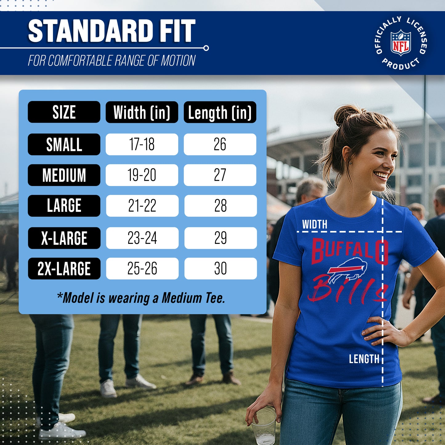 Buffalo Bills NFL Women's Paintbrush Fitted T-Shirt - Royal